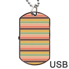 Vintage Stripes Lines Background Dog Tag Usb Flash (two Sides) by Vaneshart