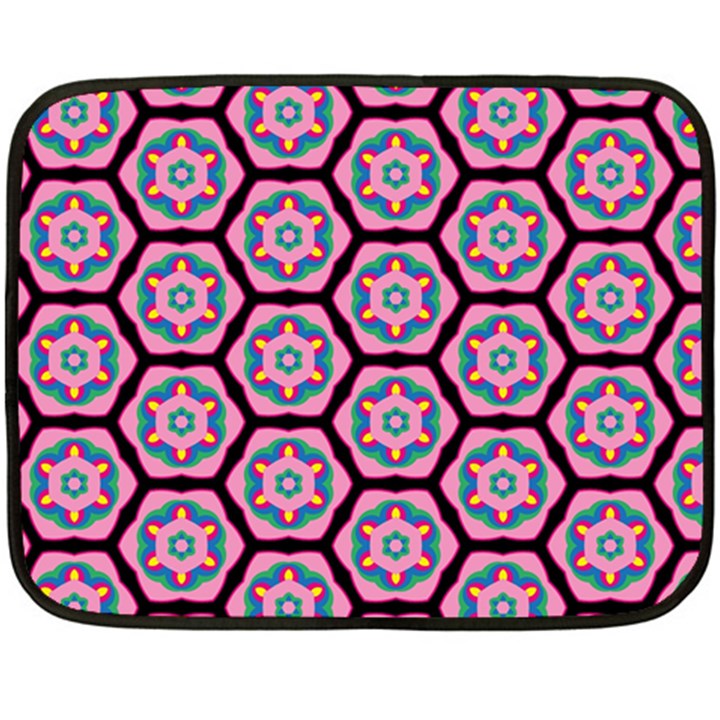 Background Pattern Tile Flower Fleece Blanket (Mini)