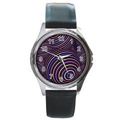 Abtract Colorful Spheres Round Metal Watch by Vaneshart