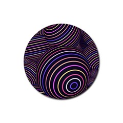 Abtract Colorful Spheres Rubber Round Coaster (4 Pack)  by Vaneshart