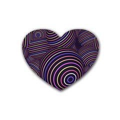 Abtract Colorful Spheres Rubber Coaster (heart)  by Vaneshart