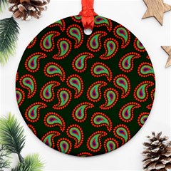 Seamless Paisley Pattern Ornament (round) by Vaneshart