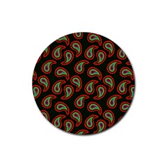 Seamless Paisley Pattern Rubber Coaster (round)  by Vaneshart