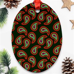 Seamless Paisley Pattern Oval Ornament (two Sides) by Vaneshart