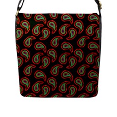 Seamless Paisley Pattern Flap Closure Messenger Bag (l) by Vaneshart