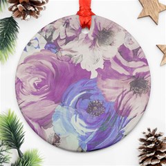 Floral Vintage Wallpaper Pattern Ornament (round) by Vaneshart