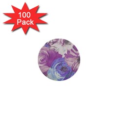 Floral Vintage Wallpaper Pattern 1  Mini Buttons (100 Pack)  by Vaneshart