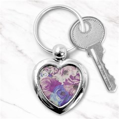 Floral Vintage Wallpaper Pattern Key Chain (heart) by Vaneshart