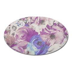 Floral Vintage Wallpaper Pattern Oval Magnet by Vaneshart