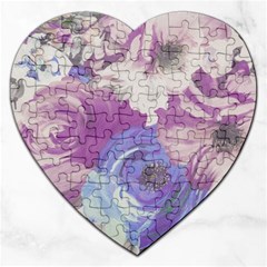 Floral Vintage Wallpaper Pattern Jigsaw Puzzle (heart) by Vaneshart