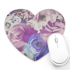 Floral Vintage Wallpaper Pattern Heart Mousepads by Vaneshart