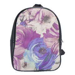 Floral Vintage Wallpaper Pattern School Bag (large) by Vaneshart