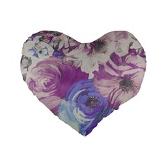 Floral Vintage Wallpaper Pattern Standard 16  Premium Heart Shape Cushions by Vaneshart