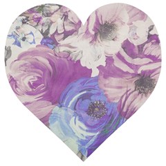 Floral Vintage Wallpaper Pattern Wooden Puzzle Heart