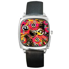 Abstract Clutter Square Metal Watch by Vaneshart