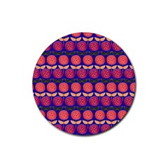 Vector Flower Floral Rubber Coaster (round)  by Vaneshart