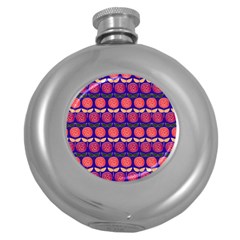 Vector Flower Floral Round Hip Flask (5 Oz) by Vaneshart