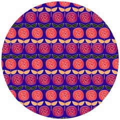 Vector Flower Floral Wooden Puzzle Round