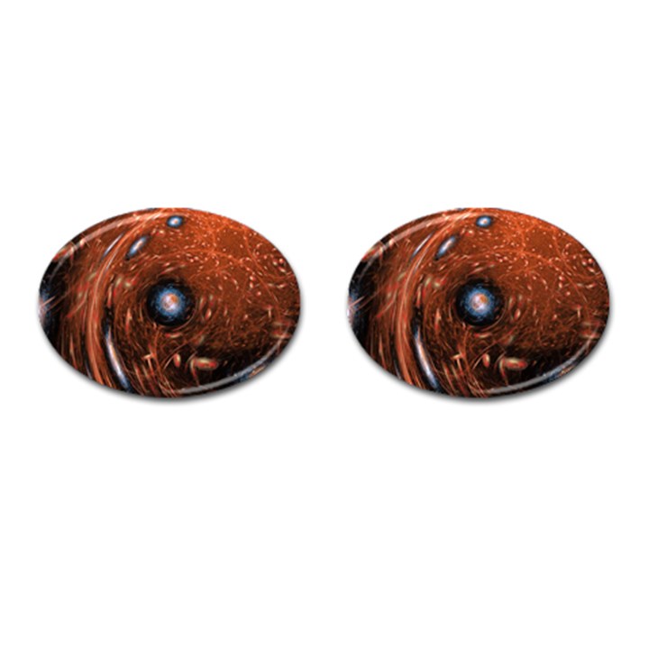 Peacock World Cufflinks (Oval)