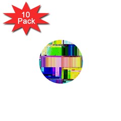 Glitch Art Abstract 1  Mini Buttons (10 Pack)  by Vaneshart