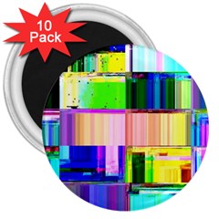 Glitch Art Abstract 3  Magnets (10 Pack)  by Vaneshart