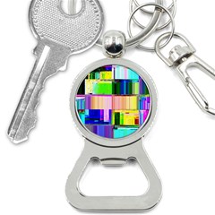 Glitch Art Abstract Bottle Opener Key Chain by Vaneshart