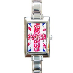 British Flag Abstract Rectangle Italian Charm Watch by Vaneshart