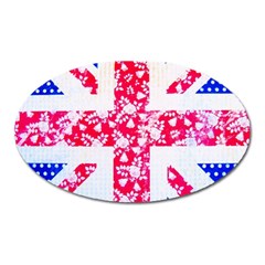 British Flag Abstract Oval Magnet by Vaneshart