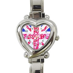 British Flag Abstract Heart Italian Charm Watch by Vaneshart