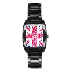 British Flag Abstract Stainless Steel Barrel Watch by Vaneshart