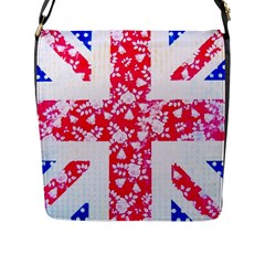 British Flag Abstract Flap Closure Messenger Bag (l) by Vaneshart