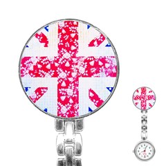 British Flag Abstract Stainless Steel Nurses Watch by Vaneshart