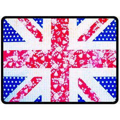 British Flag Abstract Double Sided Fleece Blanket (large)  by Vaneshart