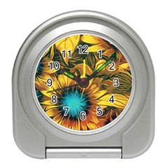 Floral Pattern Background Travel Alarm Clock by Vaneshart