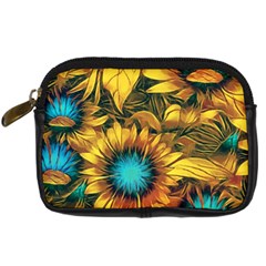 Floral Pattern Background Digital Camera Leather Case by Vaneshart