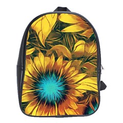 Floral Pattern Background School Bag (large) by Vaneshart