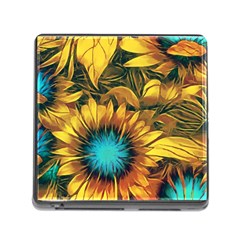 Floral Pattern Background Memory Card Reader (square 5 Slot) by Vaneshart