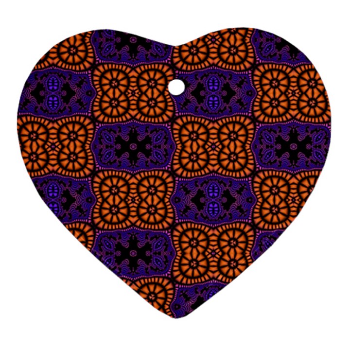 Abstract Clutter Pattern Vintage Ornament (Heart)