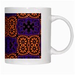 Abstract Clutter Pattern Vintage White Mugs Right