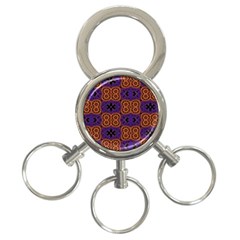 Abstract Clutter Pattern Vintage 3-Ring Key Chain