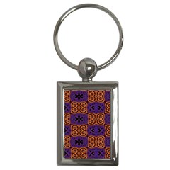 Abstract Clutter Pattern Vintage Key Chain (Rectangle)