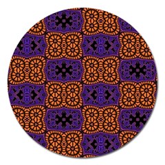 Abstract Clutter Pattern Vintage Magnet 5  (Round)