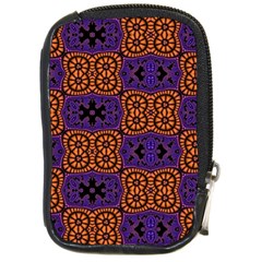 Abstract Clutter Pattern Vintage Compact Camera Leather Case