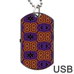 Abstract Clutter Pattern Vintage Dog Tag USB Flash (Two Sides)