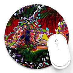 Seamless Abstract Background Red Round Mousepads by Vaneshart