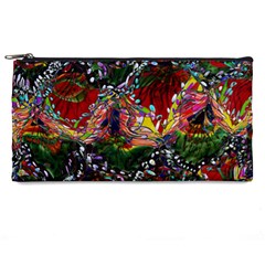 Seamless Abstract Background Red Pencil Cases by Vaneshart