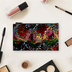 Seamless Abstract Background Red Cosmetic Bag (small) by Vaneshart