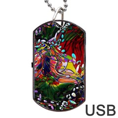 Seamless Abstract Background Red Dog Tag Usb Flash (two Sides) by Vaneshart