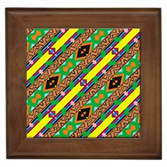 Diagonal Stripes                                            Framed Tile by LalyLauraFLM