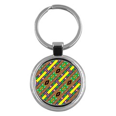 Diagonal Stripes                                            Key Chain (round) by LalyLauraFLM